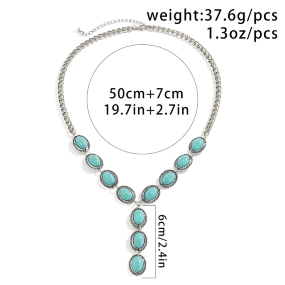 Vintage Turquoise Y Lariat Necklace New - Picture 3 of 6